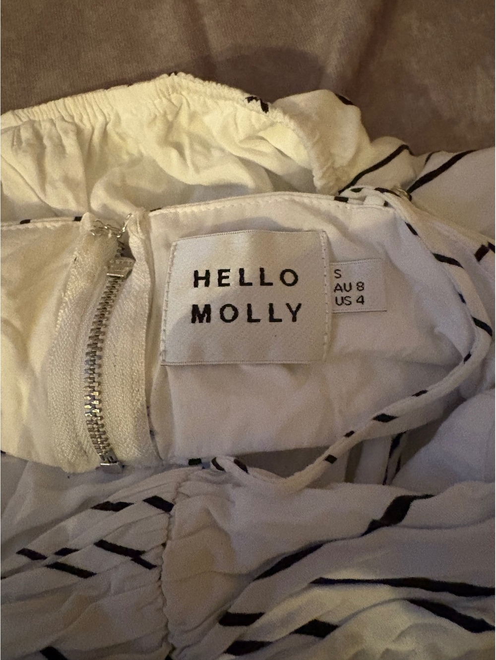 Hello Molly Made Me Twist Maxi Dress White Abstract Side Cutout Size S US 4 - Picture 8 of 9